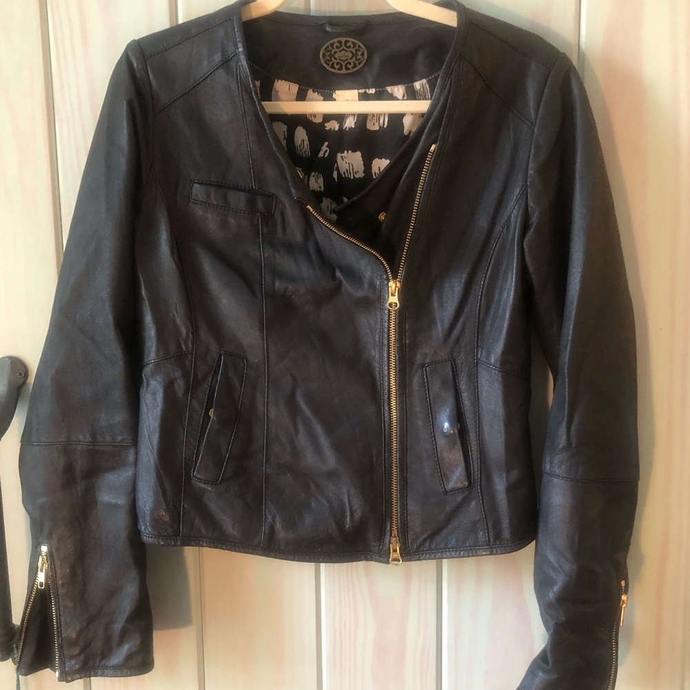 Idra for Anthropologie Leather Moto Jacket